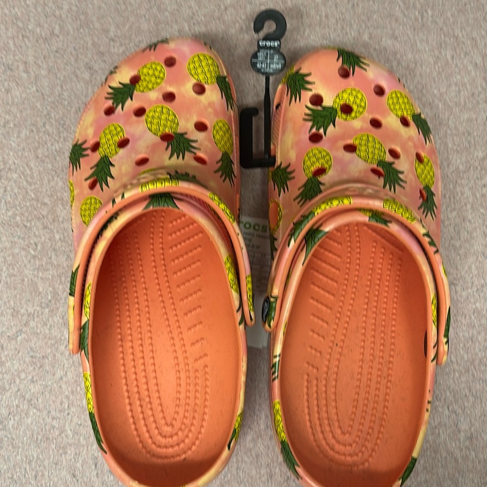 Brand new pineapple print crocs